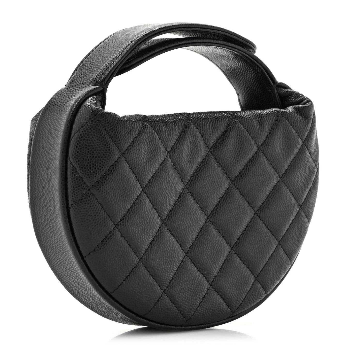 Caviar Quilted Polly Pocket Pouch Hobo Black