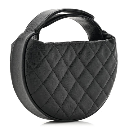 Chanel Caviar Quilted Polly Pocket Pouch Hobo Black 3 of 11
