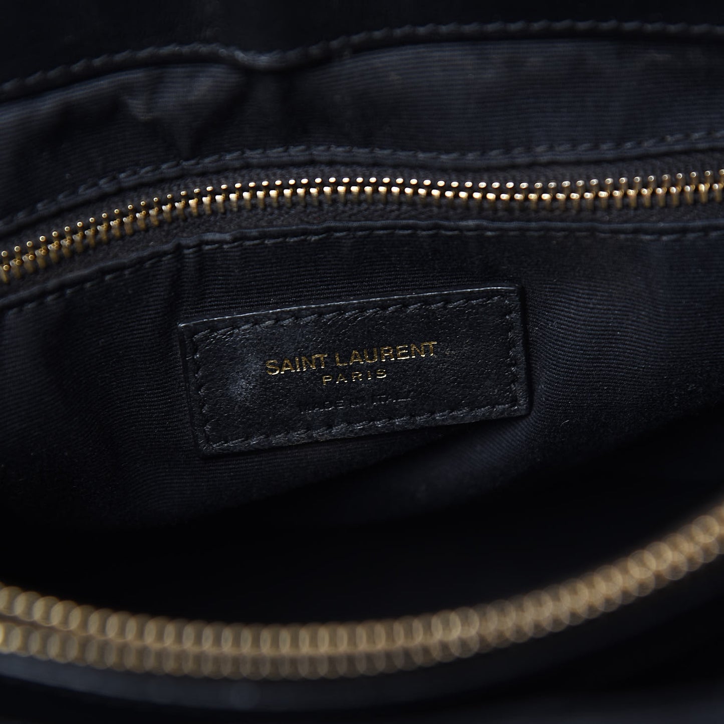 Calfskin Y Quilted Monogram Medium Loulou Chain Satchel Black