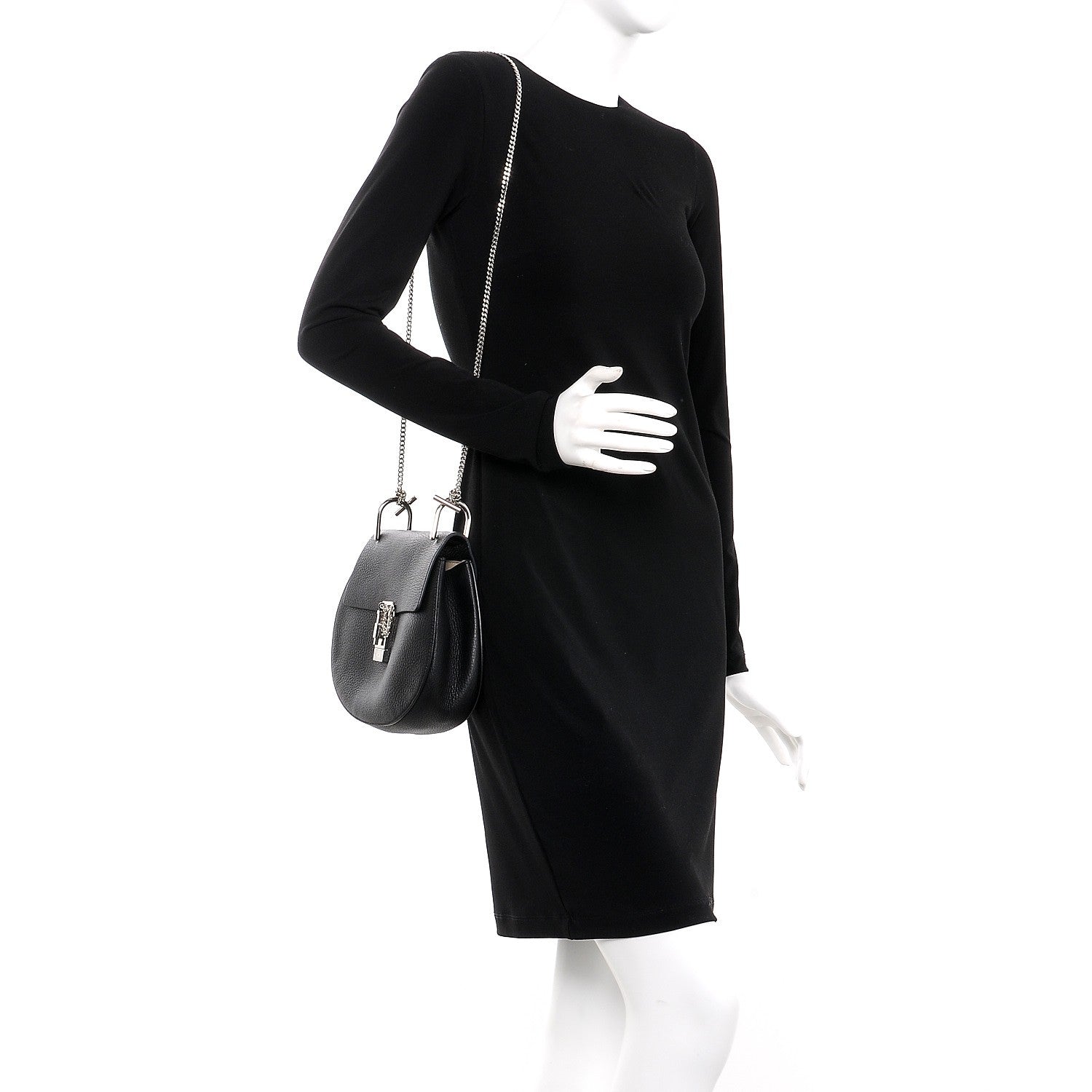 Chloe Grained Lambskin Drew Shoulder Bag Black 2 of 10