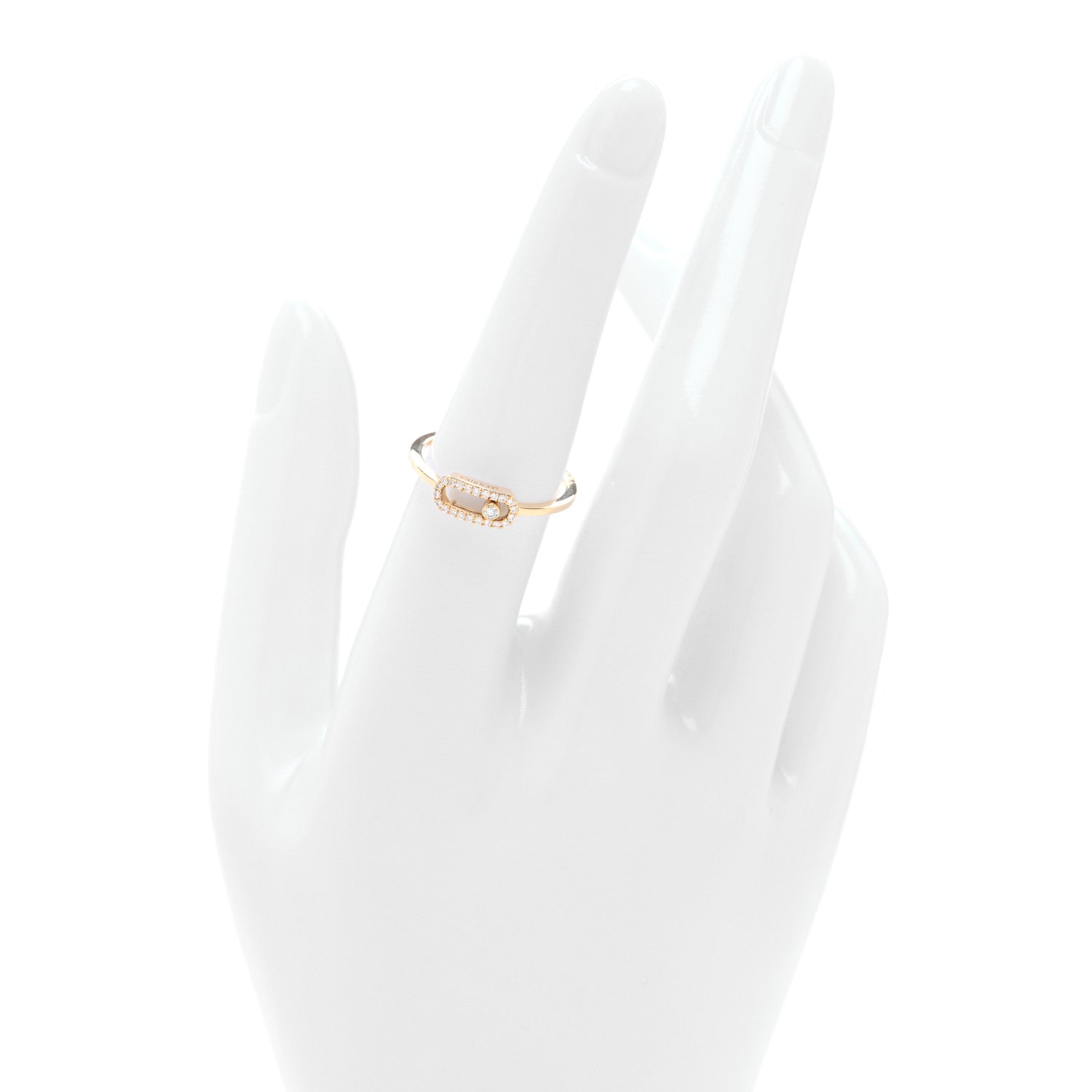 Messika 18K Yellow Gold Diamond Move Uno Pave Ring 54 6.75 2 of 4