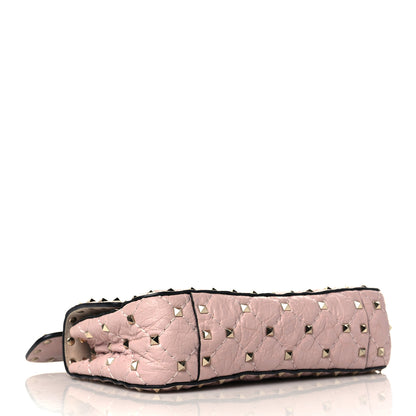 Valentino Garavani Craquele Nappa Small Rockstud Spike Shoulder Bag Water Rose 3 of 8