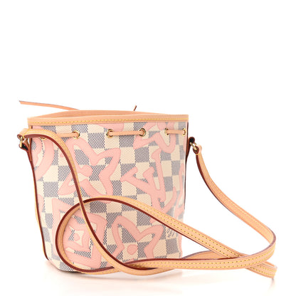 Louis Vuitton Damier Azur Tahitienne Nano Noe Rose Ballerine 3 of 9