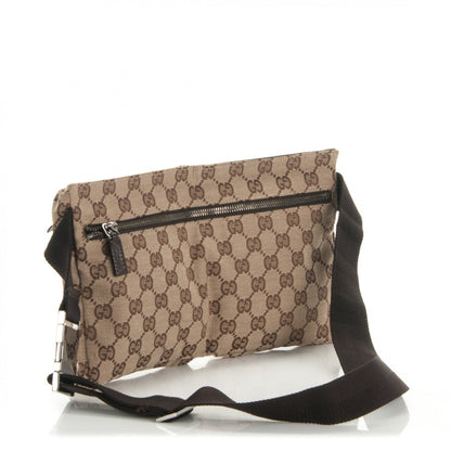 Gucci GG Monogram Double Pocket Belt Bag Dark Brown 3 of 7