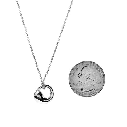 Tiffany Sterling Silver 12mm Elsa Peretti Eternal Circle Pendant Necklace 3 of 5