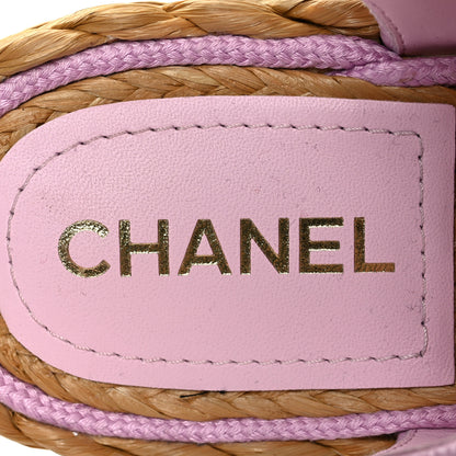 Chanel Tweed Lambskin Velcro Dad Sandals 38 Pink Multicolor 7 of 8