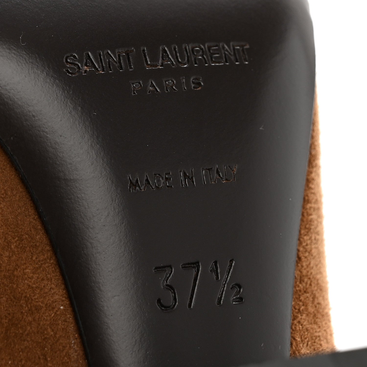 Saint Laurent Kid Scamosciato Liz 85 Wedge Booties 37.5 Dark Land 7 of 9