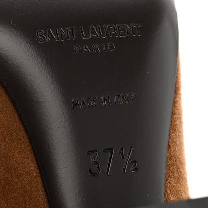 Saint Laurent Kid Scamosciato Liz 85 Wedge Booties 37.5 Dark Land 7 of 9