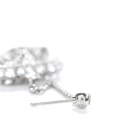 Chanel Baguette Crystal CC Drop Earrings Silver 4 of 4