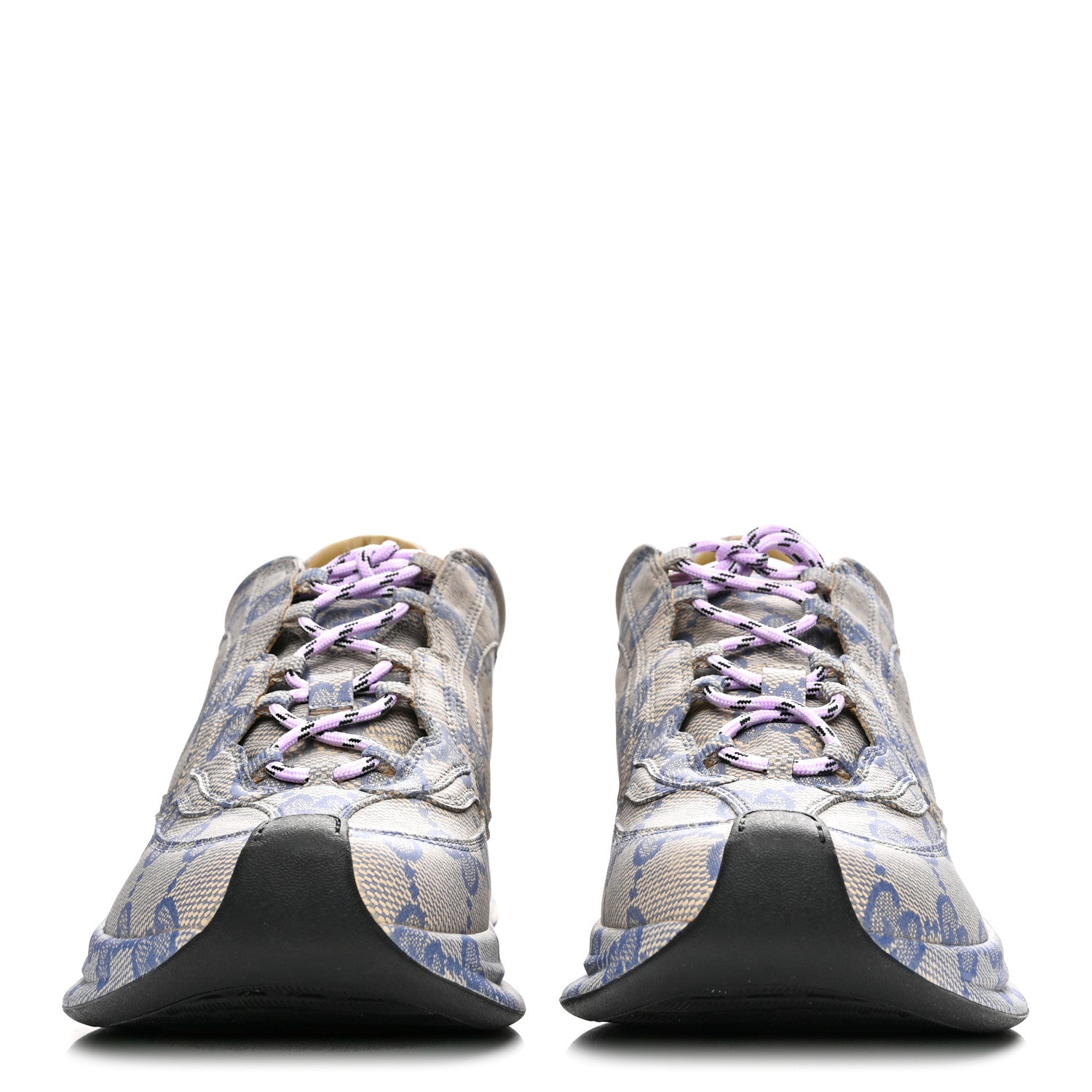 Gucci Ultralight Plume Calfskin Monogram Printed Mens Gucci Run Sneakers 10 Beige Blue 3 of 10
