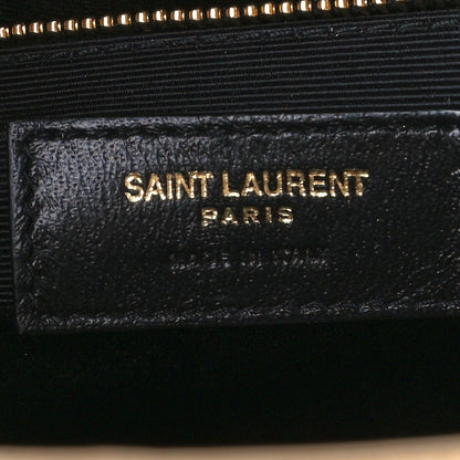 Saint Laurent Grain De Poudre Mixed Matelasse Large Triquilt Monogram Satchel Nude Powder 7 of 11