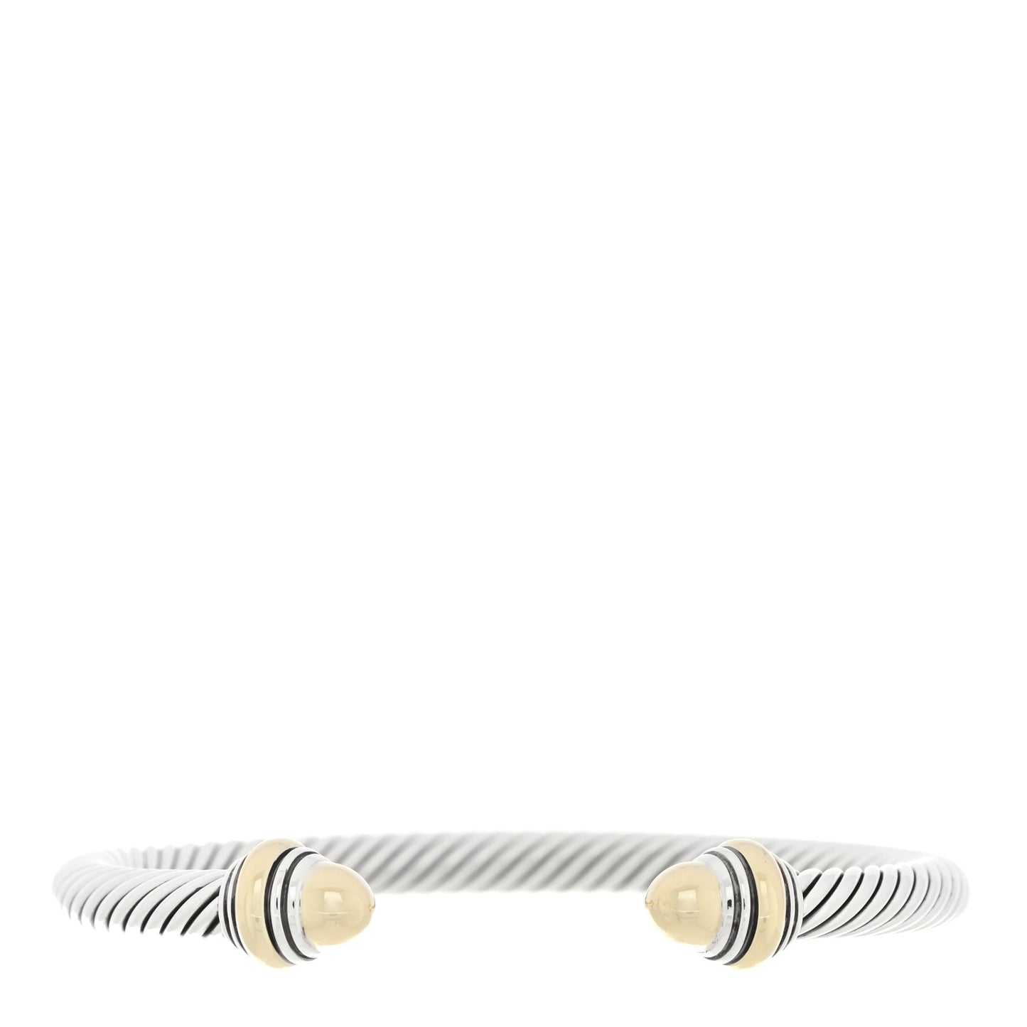 Sterling Silver 14K Yellow Gold 5mm Cable Classics Dome Bracelet
