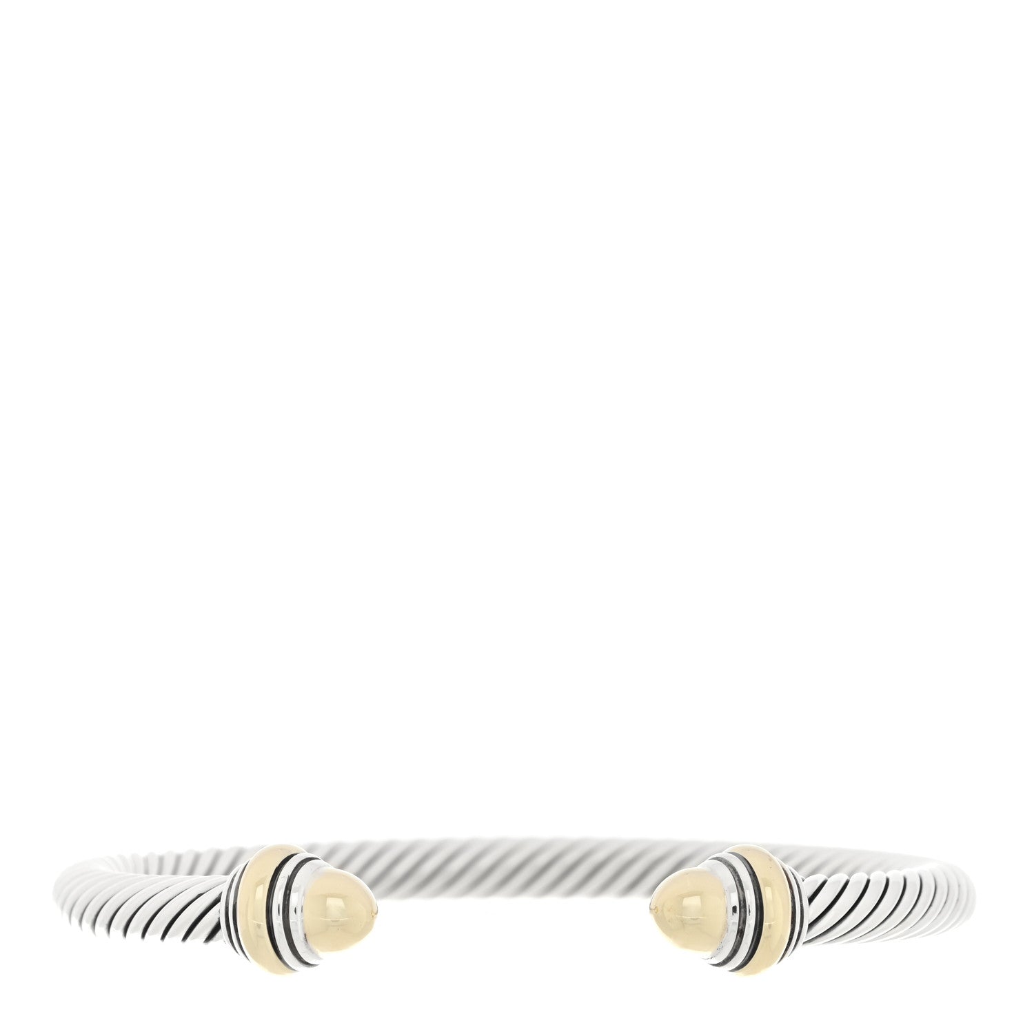 David Yurman Sterling Silver 14K Yellow Gold 5mm Cable Classics Dome Bracelet 1 of 3