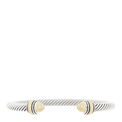 David Yurman Sterling Silver 14K Yellow Gold 5mm Cable Classics Dome Bracelet 1 of 3