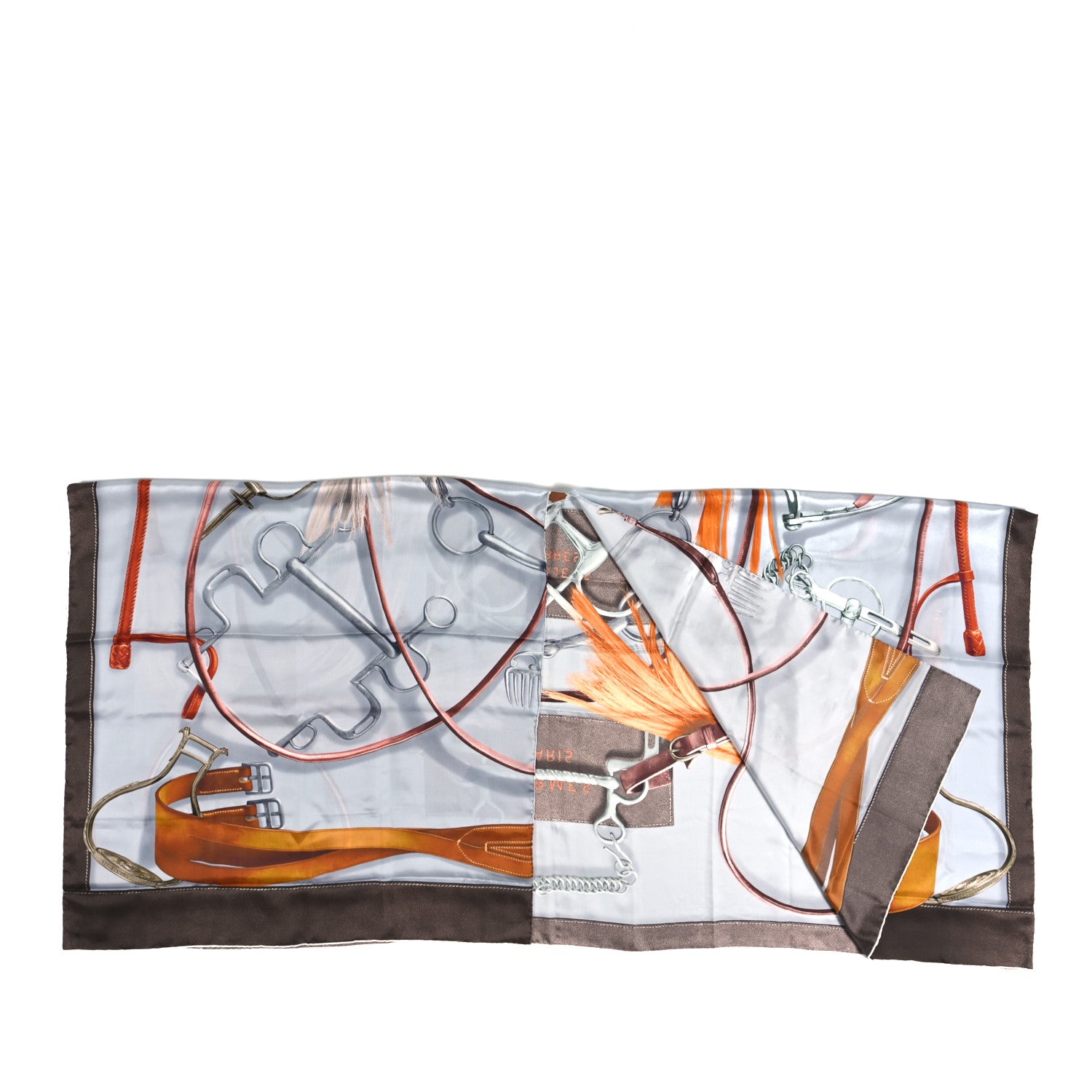Hermes Silk Projets Carres Poncho Gris Perle Taupe Acajou 4 of 7