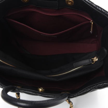 Chanel Aged Calfskin Quilted Large Coco Handle Shopping Tote Black 5 of 15