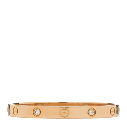 Cartier 18K Pink Gold 4 Diamond LOVE Bracelet 16 2 of 7