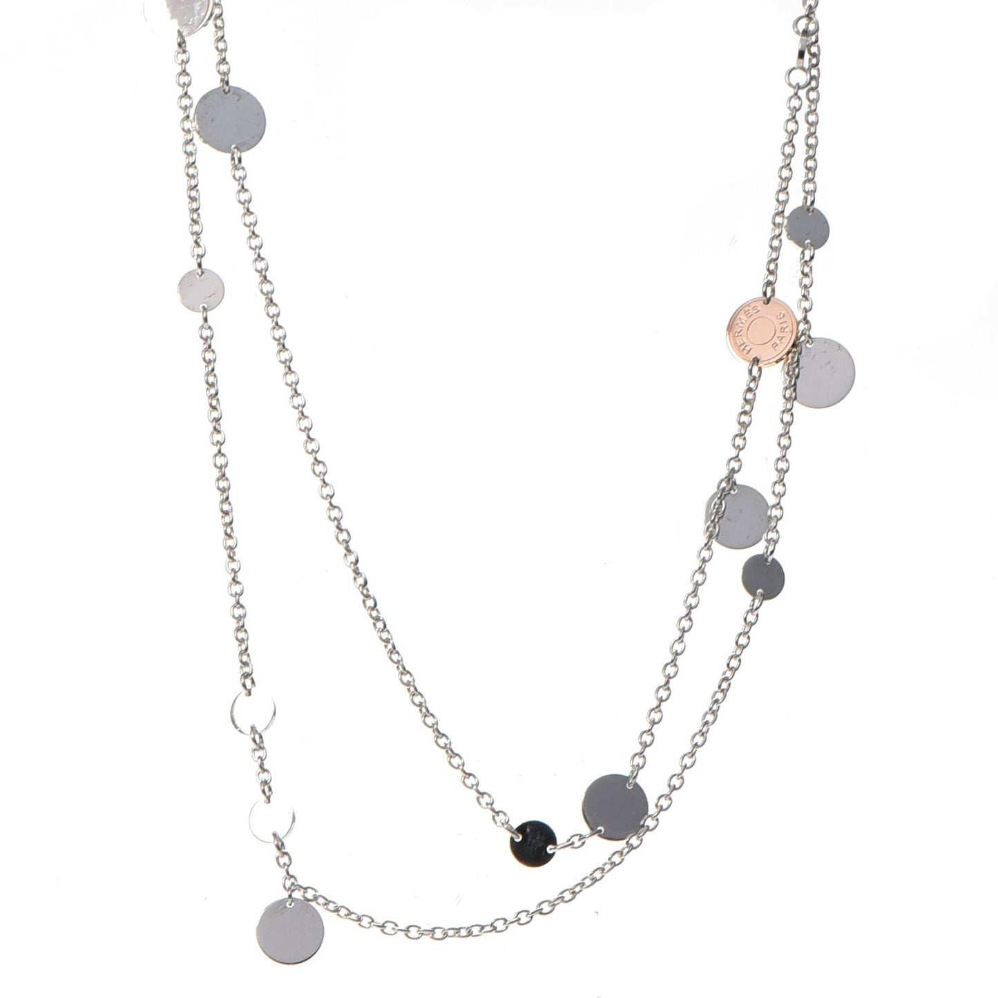 Sterling Silver 18K Rose Gold Confettis Long Necklace