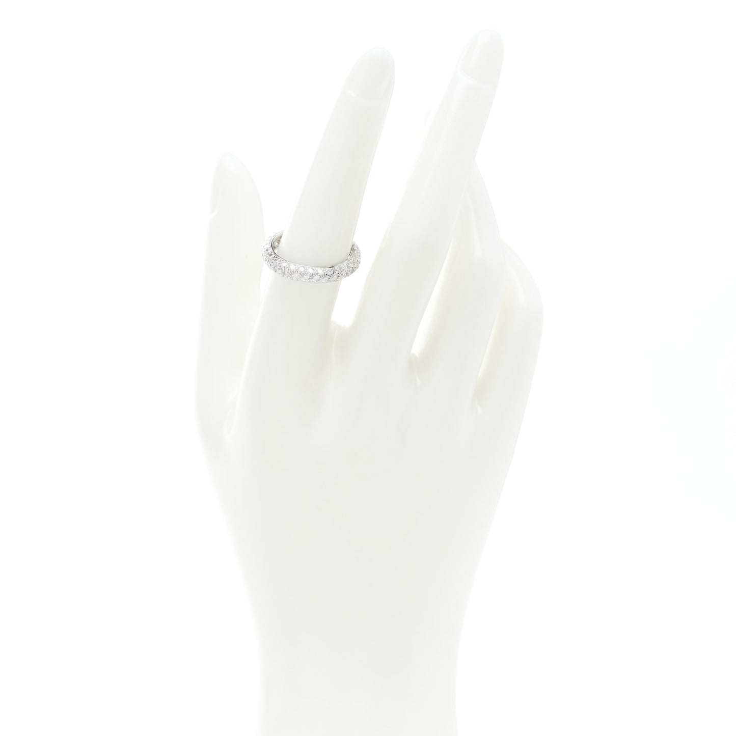 Platinum Diamond Etoile Three-Row Band Ring 54 7