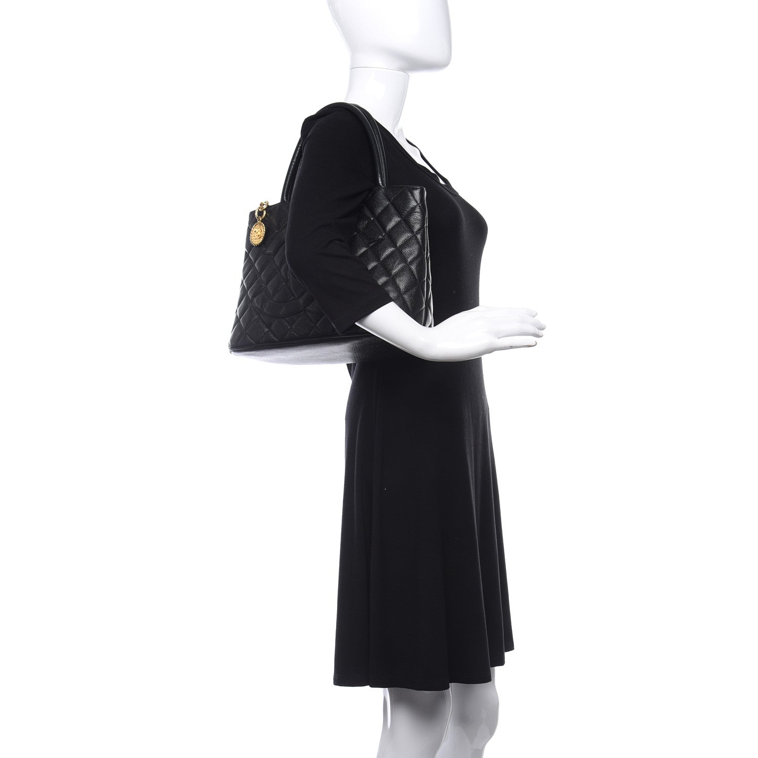 Chanel Caviar Quilted Medallion Tote Black 2 of 10