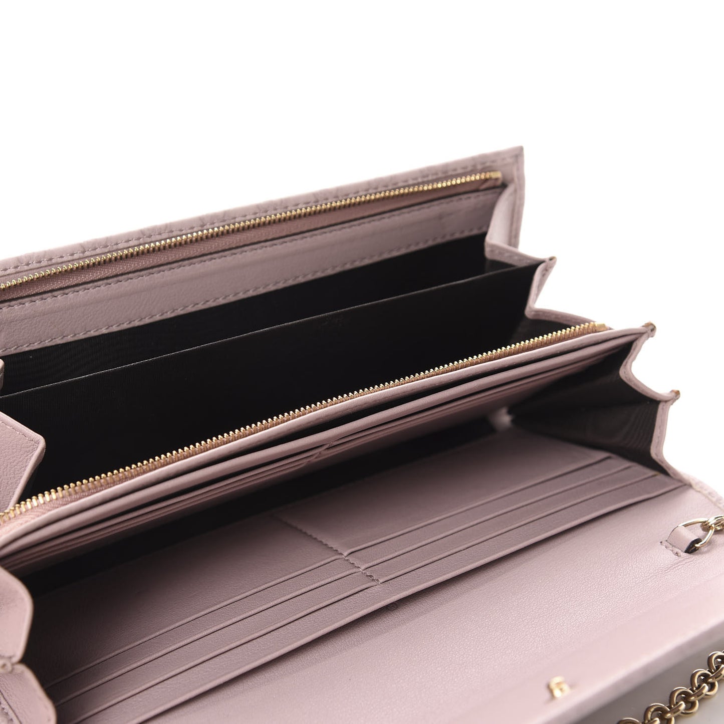 Soft Microguccissima Dice Chain Wallet Mauve