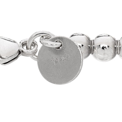 Tiffany Sterling Silver Enamel Diamond 4mm Return to Tiffany Heart Tag Bead Bracelet Blue 8 of 9