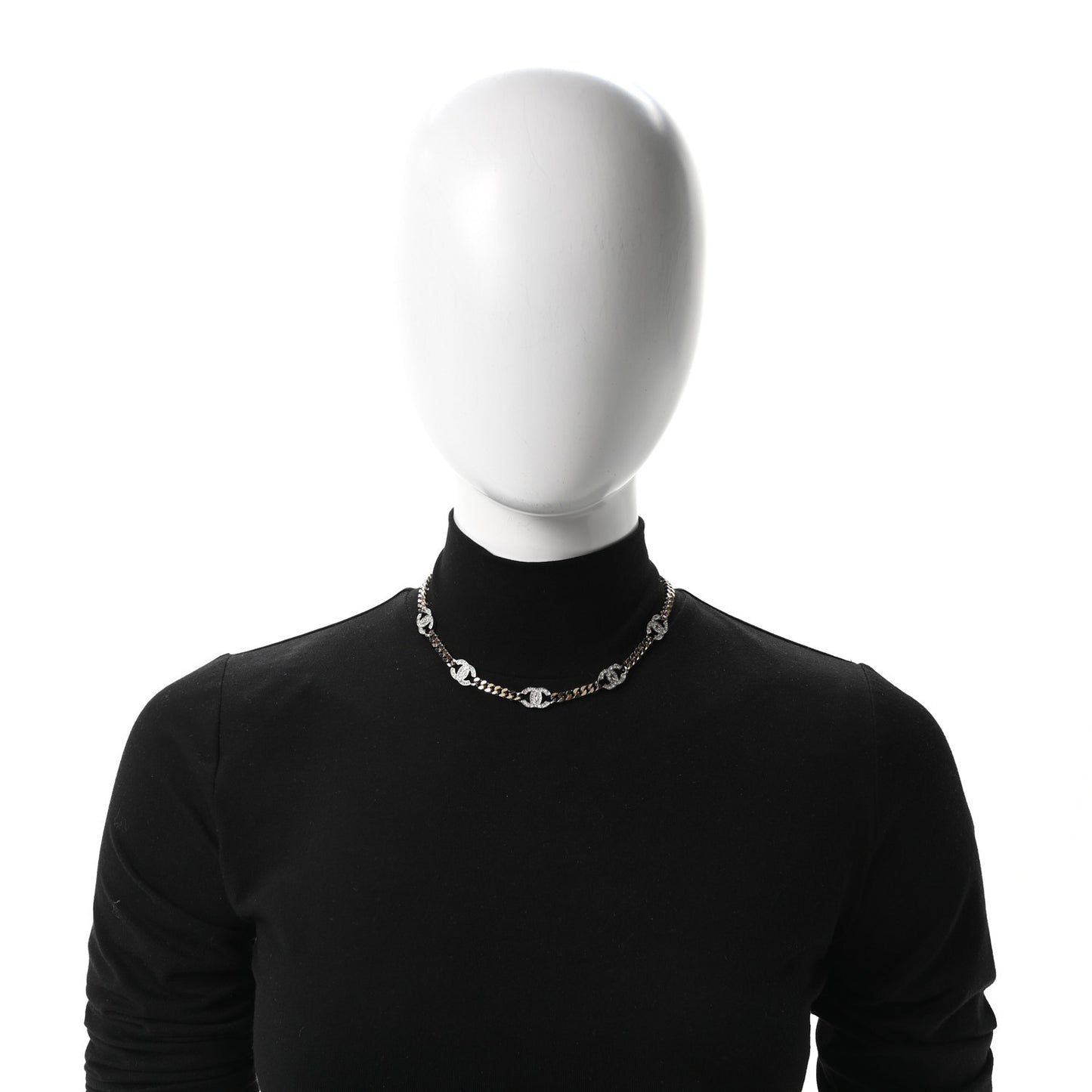 Crystal Chain CC Choker Gold Silver
