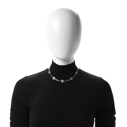 Chanel Crystal Chain CC Choker Gold Silver 2 of 5