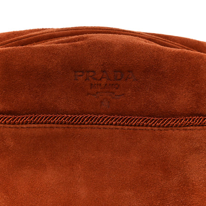 Prada Scamosciato Suede Tassel Pouch Brown 7 of 7