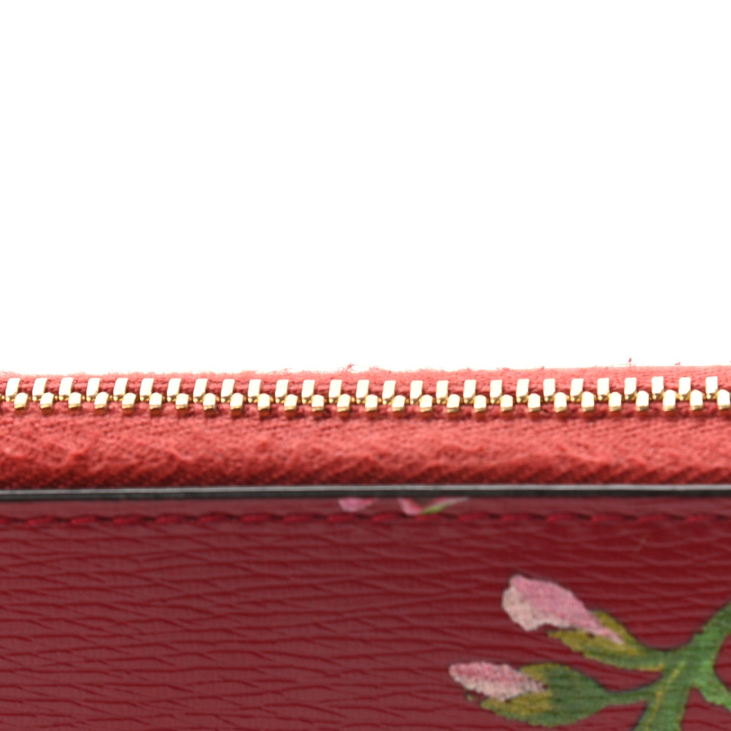 Calfskin Blooms Print Icon Zip Around Wallet Romantic Cherry Multicolor