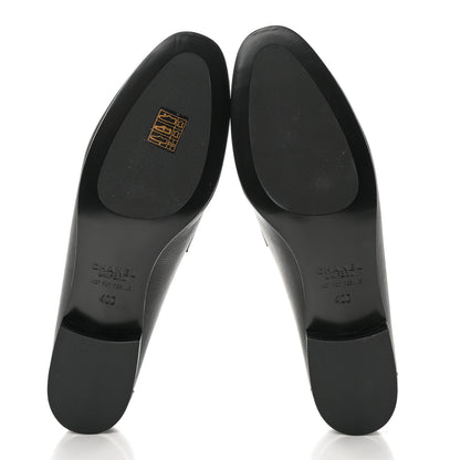 Chanel Calfskin Mens Stitched CC Loafers 40 Black 5 of 15