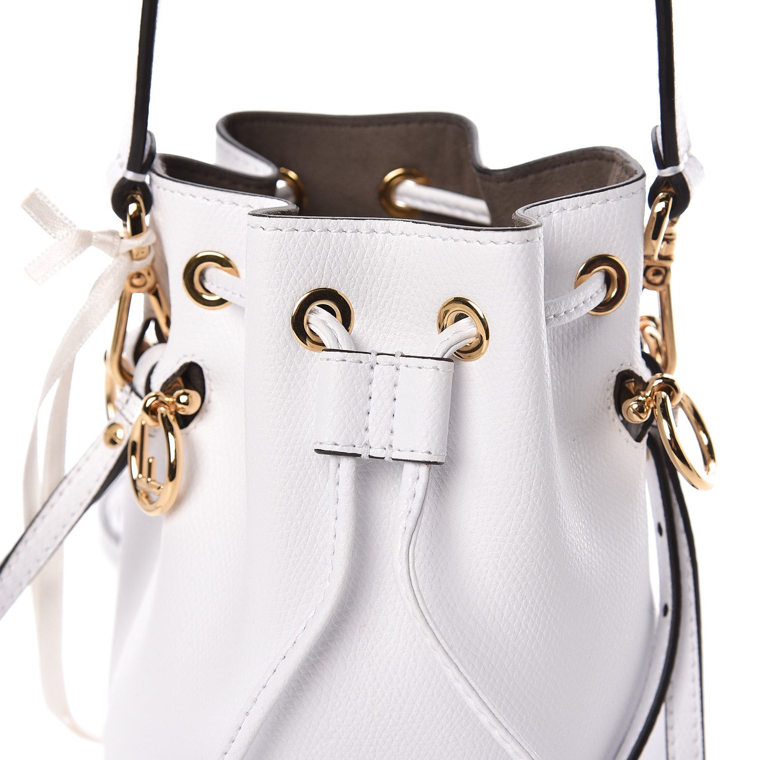 Fendi Vitello Cruise F is Fendi Mini Mon Tresor Bucket Bag Optical White 9 of 11