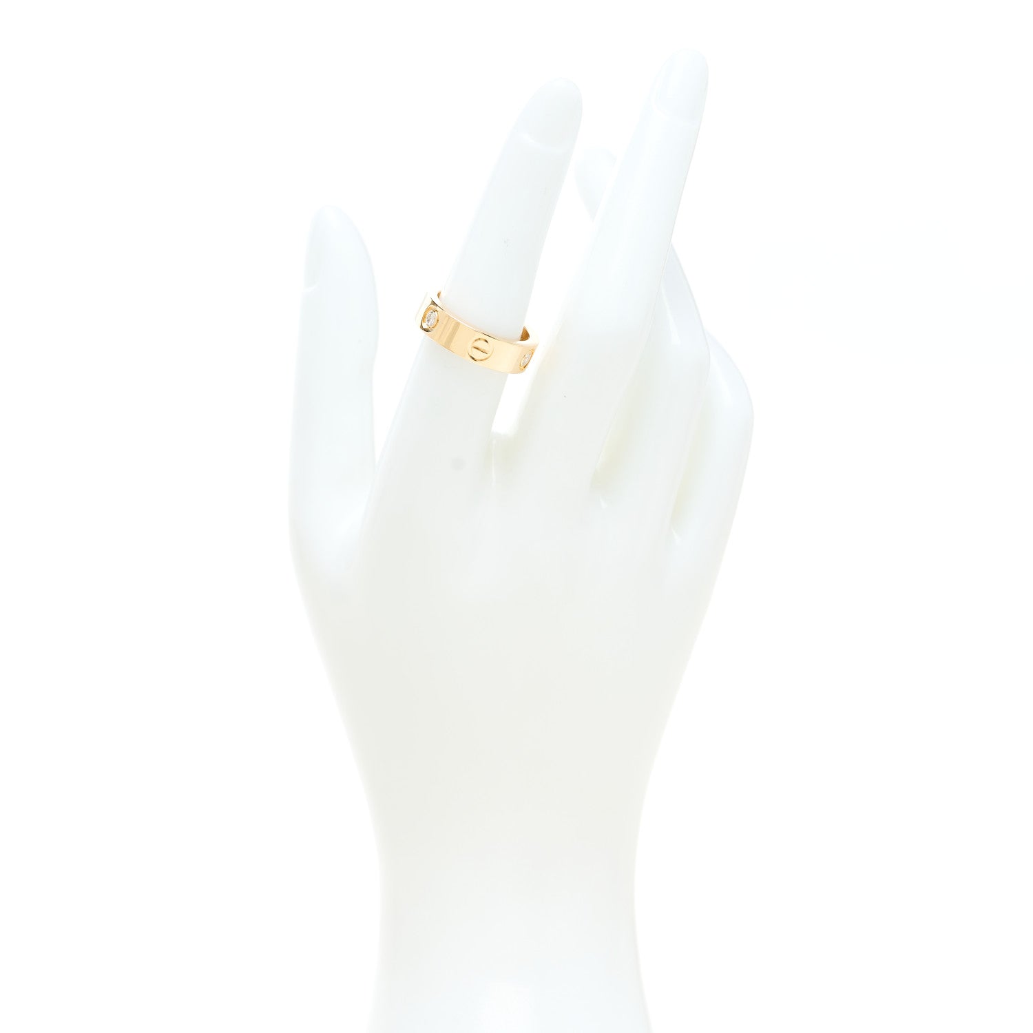 Cartier 18K Yellow Gold 3 Diamond 5.5mm LOVE Ring 53 6.5 2 of 4