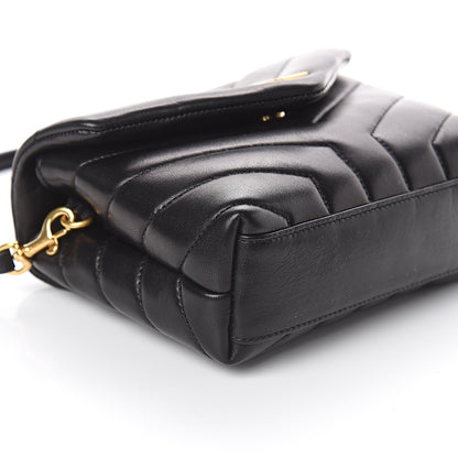 Saint Laurent Calfskin Y Quilted Monogram Toy Loulou Crossbody Bag Black 7 of 8