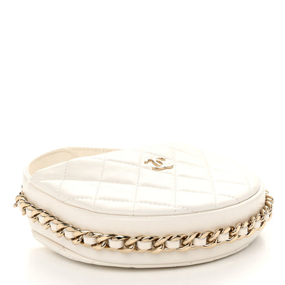 Chanel Lambskin Quilted Chain Around Pouch Hobo White 4 of 10