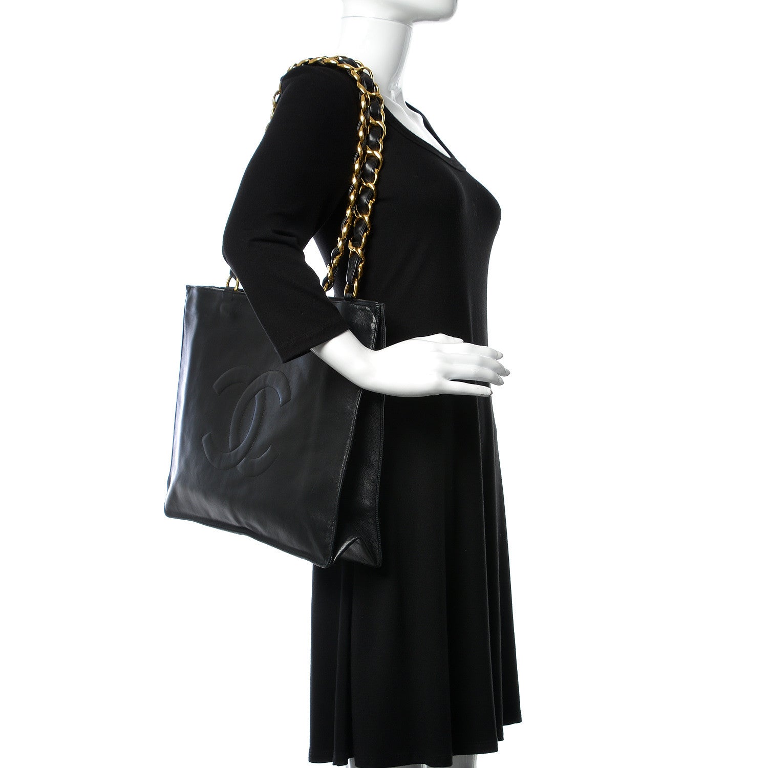 Chanel Lambskin CC Tote Black 2 of 15