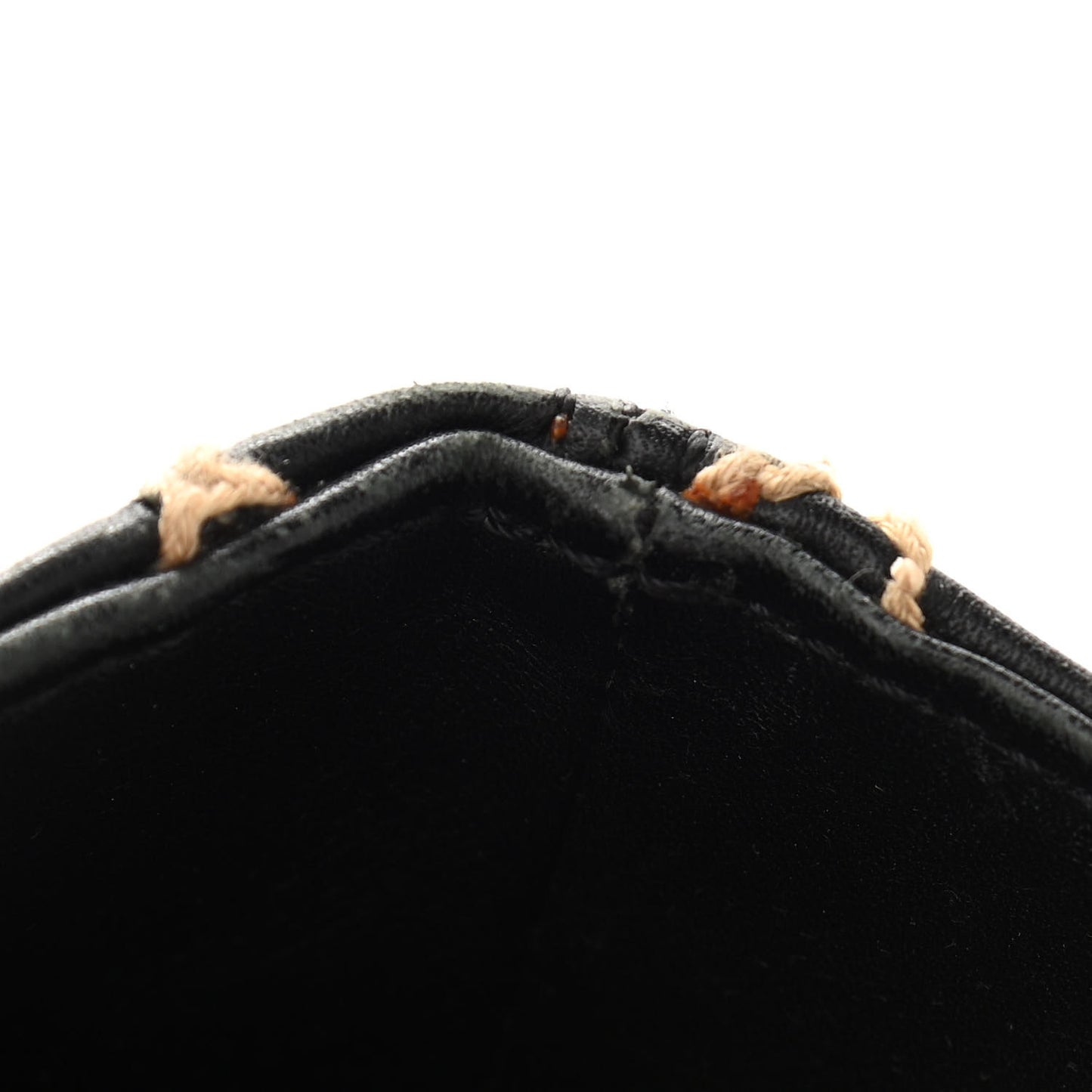 Calfskin Contrast Stitch Surpique Tote Black