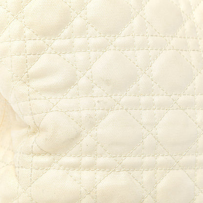 Christian Dior Coated Canvas Cannage Small Panarea Tote White 16 of 23