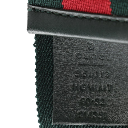 Gucci Nylon Web Embellished Butterfly Belt 80 32 Red Green 4 of 5
