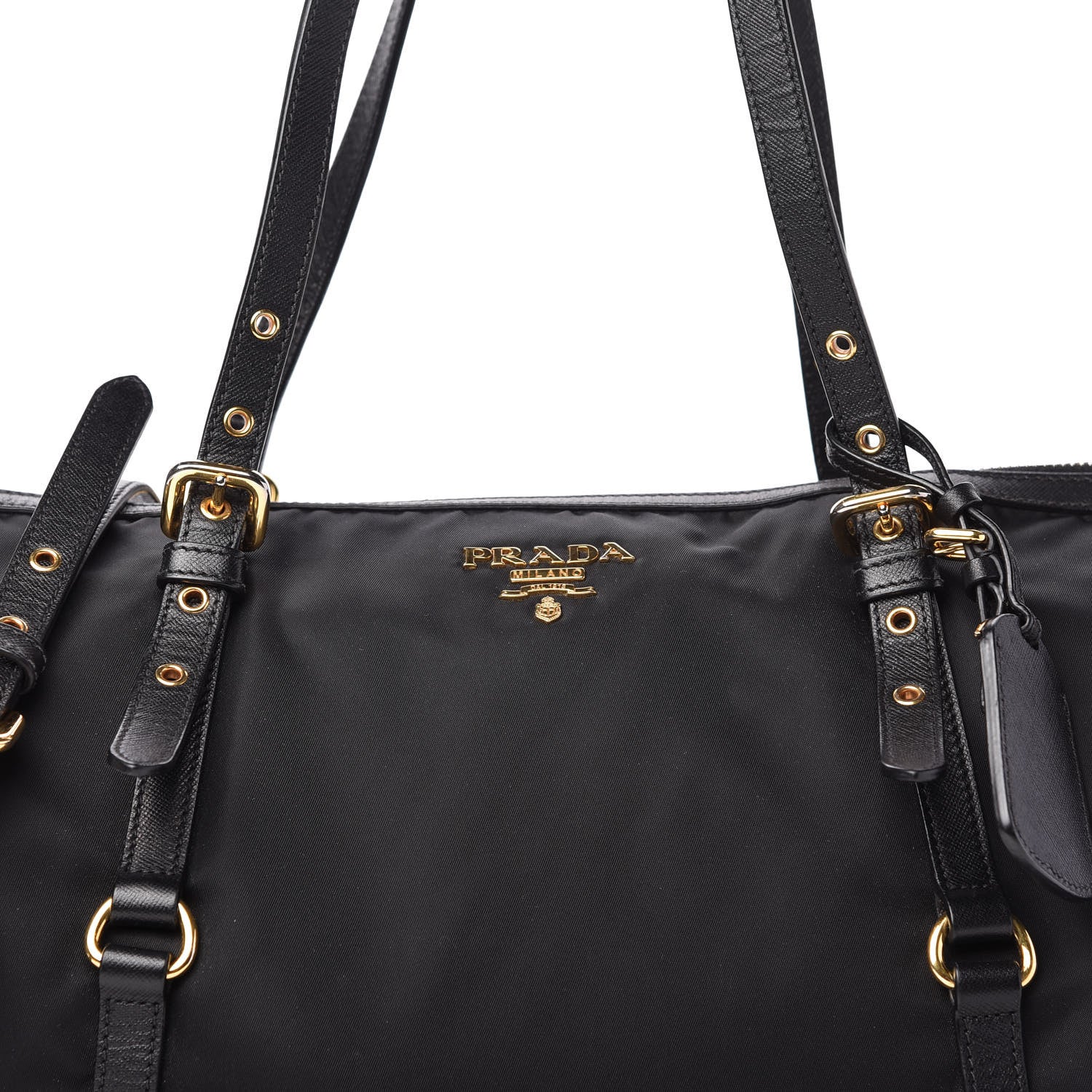 Prada Tessuto Nylon Saffiano Tote Black 10 of 10