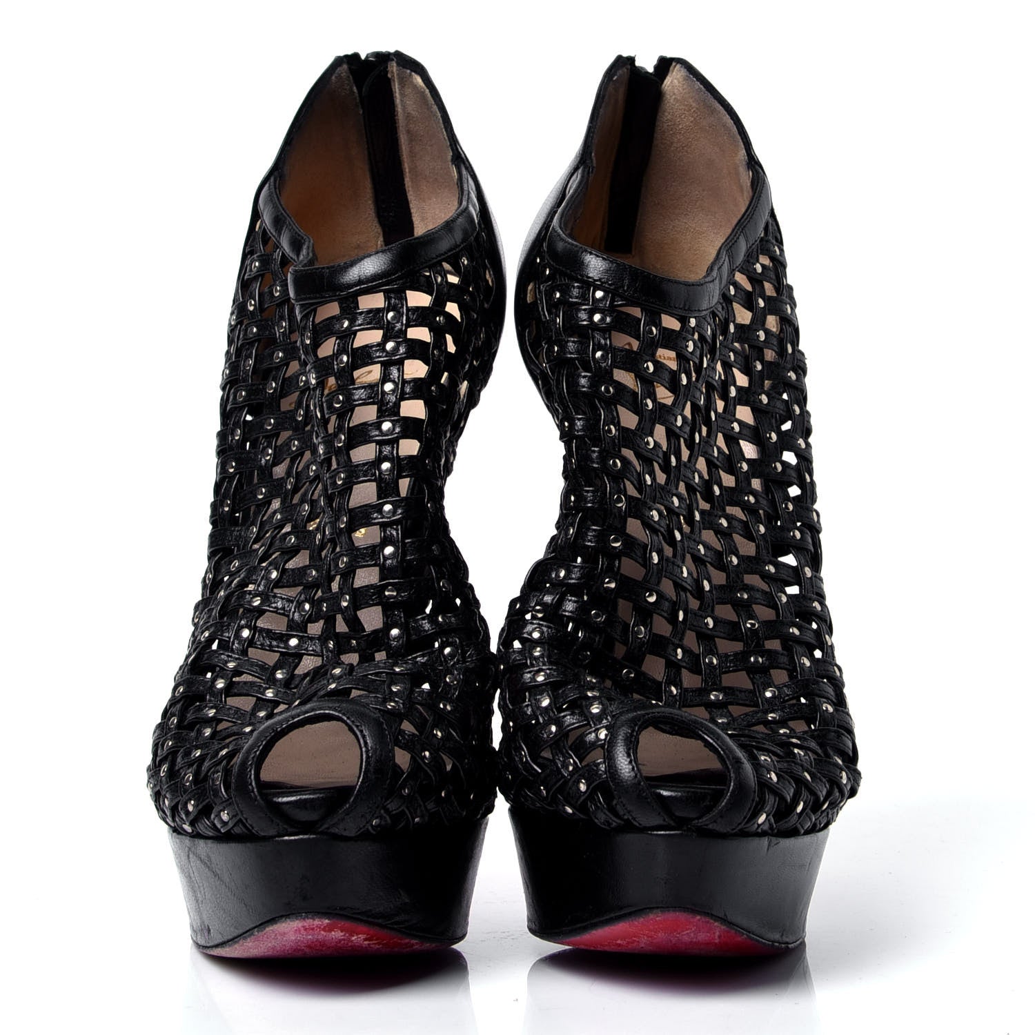Christian Louboutin Kid Kasha 150 Booties 41 Black Silver 3 of 8