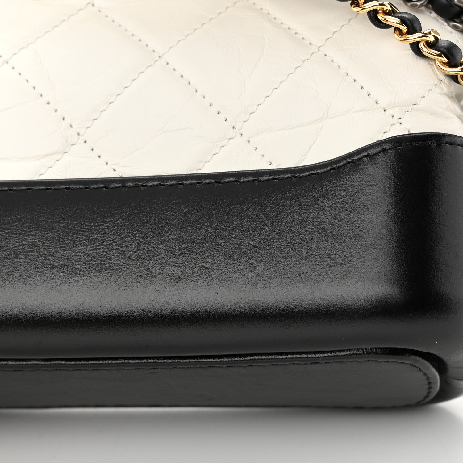Chanel Aged Calfskin Quilted Small Gabrielle Hobo Black White 17 of 19