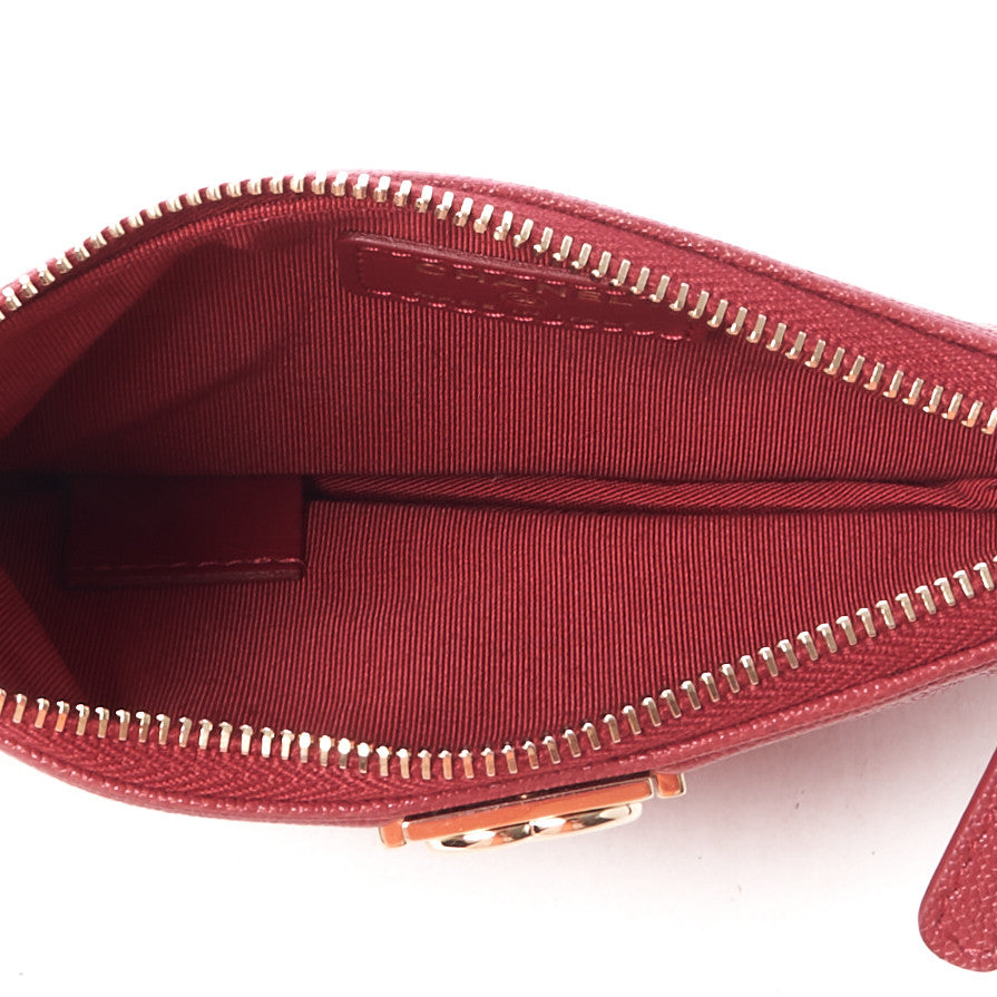 Chanel Caviar Quilted Zipped Boy Pouch Red 6 of 9