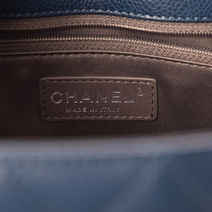 Chanel Caviar Quilted Grand Shopping Tote GST Dark Blue 6 of 8