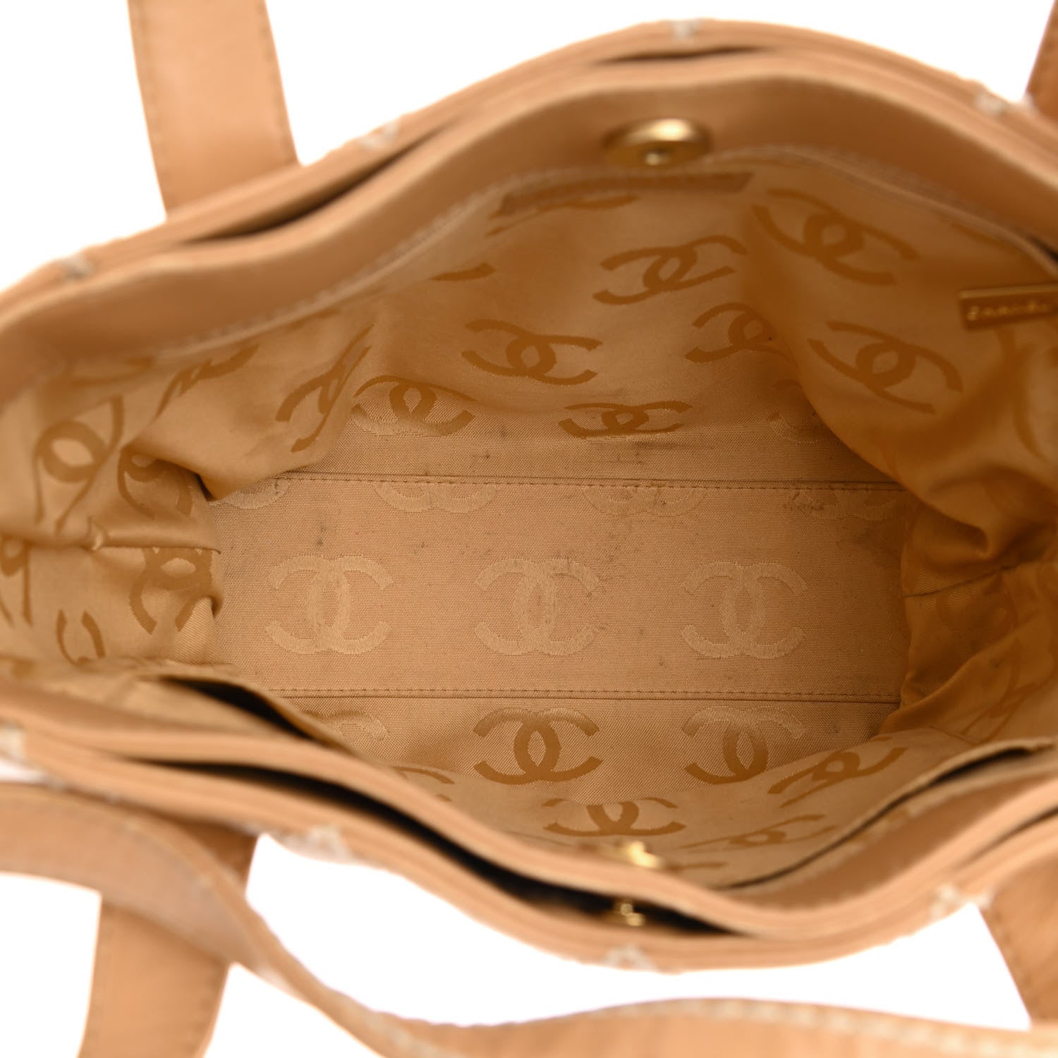 Chanel Calfskin Quilted Surpique Stitch Small Tote Beige 5 of 10