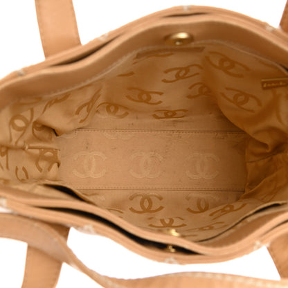 Chanel Calfskin Quilted Surpique Stitch Small Tote Beige 5 of 10