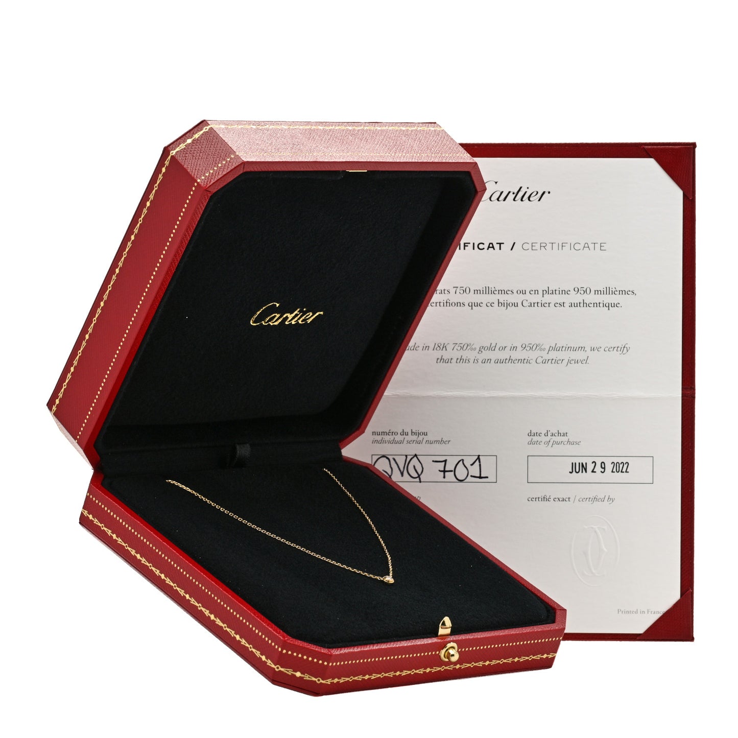 18K Yellow Gold Diamond XS D'Amour Pendant Necklace