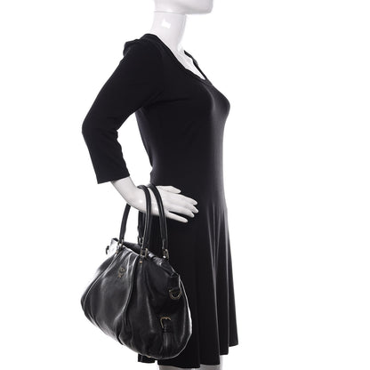 MCM Calfskin Monogram Tote Black 2 of 9