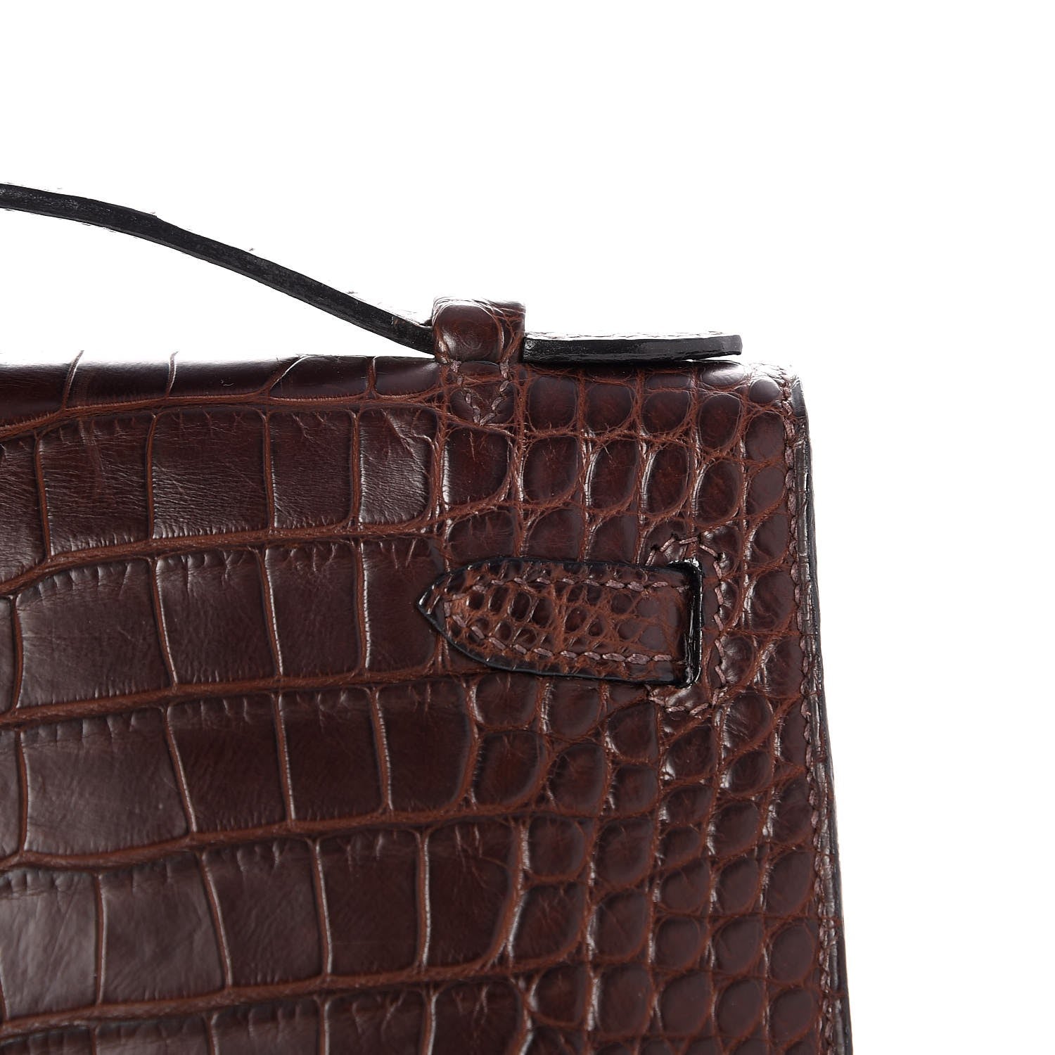 Hermes Matte Niloticus Crocodile Kelly Pochette Havane 21 of 23