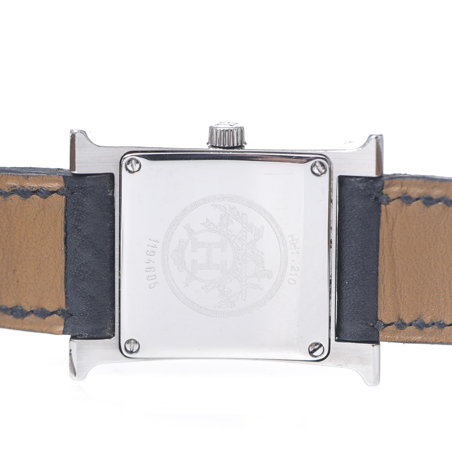Hermes Stainless Steel Courchevel 21mm Heure H Hour Quartz Watch Noir 4 of 8